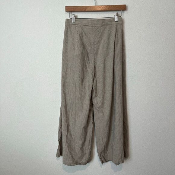 Esby Apparel Copal Stripe Nikita Wide Leg Pleated Cropped Pants Women's Size 4 - Picture 4 of 8